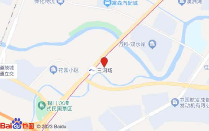 怡莱酒店(成都三河场地铁站店)位置图