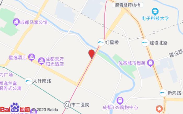 布丁酒店(红星路一段店)位置图